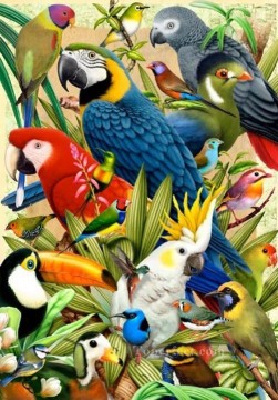 動物 Painting - オウムの種類の鳥